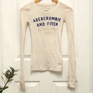 Abercrombie & Fitch top size xs white long sleeve